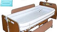 Bedside Shower Bathtub Kit - Inflatable PVC Body Washing Basin System with Water Bag, Bathe in Bed Assistive Aid for Disabled, Elderly, Bedridden Patient, Easily Bath in Bed