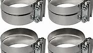 Roadformer 5 inch Exhaust Clamp - Lap Joint Exhaust Band Clamps Preformed Stainless Steel (4 Pack)