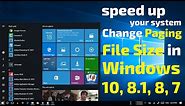 How to change the Paging File size in windows 10, 8.1, 8, 7