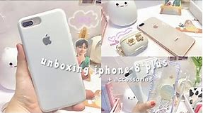 unboxing iPhone 8 plus 256gb gold in 2022 + aesthetic & cute accessories 🍎shopee haul | Philippines