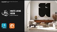 White Living Room l 3Ds Max + Corona render l IYV Clout l عربي