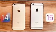 iOS 14 vs iOS 15 on iPhone 6s