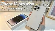 iPhone 14 Pro Max Unboxing 🌷📱 silver 128gb, aesthetic🤍,with lanyard🎀 #iphone14promax #iphone