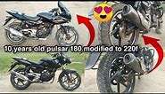Pulsar 180 Modified to 220f || 10 years old bike | bs3 model to bs6 | Total Cost, Parts, Graphics