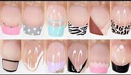 50+ EASY NAIL IDEAS | 50 different ways to do a French Manicure at home |HUGE nail art compilation
