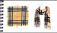 HOW TO DRAW BURBERRY PLAID Step by Step Drawing Tutorial of Burberry plaid pattern and plaid scarf