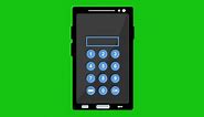 video animation icon of numeric keypad smart phone access and security system, on a green chroma key background