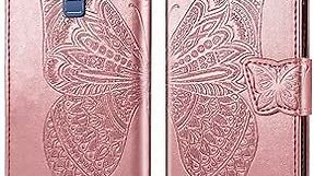 NKECXKJ Galaxy Note 9 Phone Case, Design for Samsung Galaxy Note 9 Case with Card Holder Stand Kickstand for Women Girls Boys,Note9 Wallet Cute PU Leather Flip Protective Cover 6.4 inch-Rosegold
