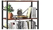 Yoobure 5 Tier Bookshelf - Tall Book Shelf Modern Bookcase for CDs/Movies/Books, Rustic Book Case Industrial Bookshelves Book Storage Organizer for Bedroom Home Office Living Room Brown