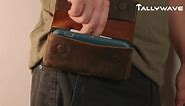 Leather Phone Holster,Belt Clip Double Pockets Cell Phone Pouch for Phone,Cards and Cash,Magnetic Closure Cell Phone Pouch Case for iPhone 14 Pro Samsung Galaxy S23,L,Darkbrown