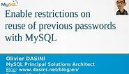 Enable restrictions on reuse of previous passwords with MySQL