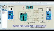 Human Following Robot Simulation | Object Following Simulation | Proteus v8 v8.11 v8.12