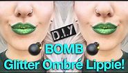 🍀ST PATRICKS DAY Green Glitter Lips DIY!