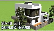 Modern Duplex House Plan 1200sqft || 3 bedroom || 30*40 duplex house plan