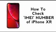 How to check 'IMEI' NUMBER on iPhone XR 📲