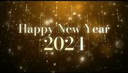 HAPPY NEW YEAR 2024 BG Video Wallpaper Screesaver [1 HOUR yellow gold]