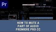 How to Mute a Section or Part of Audio - Premiere Pro CC 2021