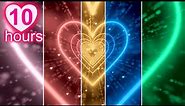 Color Changing💖Neon Lights Love Heart Tunnel | Heart Background Video | Wallpaper Heart 10 hour