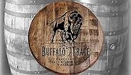 Bar Decor Buffalo Trace Kentucky Bourbon Whiskey Barrel Lid Wood Wall Art