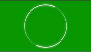 White Circle Turning - Neon Effect Green Screen - Chroma Key No Copyright Free Animation