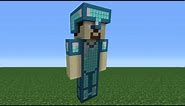 Minecraft Tutorial: How To Make A Diamond Amour Steve Statue