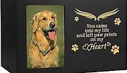 Pet Urns for Dogs or Cat Ashes, Dog Keepsake Box Cremation Urn, Pet Memorial Box, Pet Cremation Urn with Photo Frame,Large Wooden Urn for Dog Ashes, Pet Loss Memorial Gifts (170 Cubic Inches)