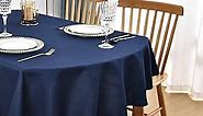 Oval Tablecloth 60x84 Inch Polyester Fabric Table Cloth Solid Navy Heavy Duty Table Cover Washable for Dinning Kitchen Home Party