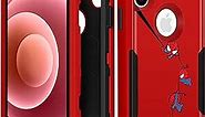 Lupct for iPhone X/XS 5.8" Heavy Duty Phone Case for Boys Kids Girls Cute Cartoon Cool Hard Triple Layers Rugged Military Full Body Cover Drop Protective Cases for Apple i Phone X XS Red