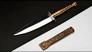 Created an Incredible Dagger with a Brass Handle from an Ordinary Piece of Metal