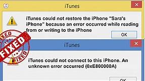 iTunes could not restore the iphone An unknown error occurred (0xE800000A)