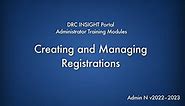 Creating and Managing Registrations