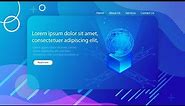 isometric designs for websites Artificial intelligence & IOT with abstract gradient background