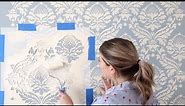 How To Stencil An Expensive Looking Accent Wall With A Damask Stencil