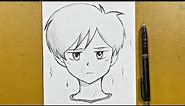 Easy anime sketch || How to draw cute anime boy step-by-step