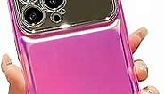 LY&SASIF iPhone 14 Pro Max Holographic Case, Cute Laser Neon Bling Glitter Luxury Plating Iridescent Phone case for Women Girls Silicone Protection Cover (Hot Pink)