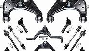 Detroit Axle - Front End 12pc Suspension Kit for Ford Explorer Ranger Mazda B2300 B2500 B3000 B4000, Lower & Upper 4 Control Arms w/Ball Joints Inner & Outer 4 Tie Rods 2 Boots 2 Sway Bars Replacement