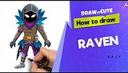 How to draw Raven easy | Fortnite character skin drawing tutorial