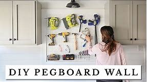 Super Easy DIY Pegboard Wall for Organization