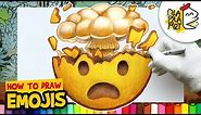 HOW TO DRAW THE EXPLODING HEAD EMOJI | Awesome Emoji Drawing Step by Step Easy For Kids | BLABLA ART