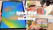 M2 iPad Pro 11inch cute unboxing *✲ﾟapple pencil + accessories