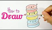 HOW TO DRAW MACARONS | Macaroons Easy Drawing Tutorial For Beginner