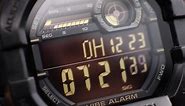 Macro close up of a tactical digital watch face functioning