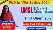 USA: Spring Admission: Ph.D. in Chemistry with Full Scholarship at Missouri Saint Louis, USA