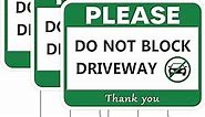 Thyle 3 Pcs 17 x 13 Inch No Parking Signs Do Not Block Driveway Sign Corrugated Plastic Double Sided No Trucks in Driveway Sign with 6 Tall Stands for Outdoor Vehicle Safety Supplies (Green)