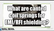 What are canted coil springs for EMI/RFI shielding?