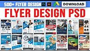 500+ Professional Flyer Design Templates Free Download, flyer Design in Photoshop, English tutorial