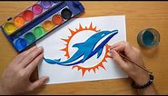 How to draw the Miami Dolphins logo - NFL