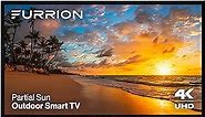 Furrion Aurora 43-Inch Partial-Sun 4K Outdoor Smart TV - Weatherproof Television w/ HDR10, Anti-Glare, 750-Nit LED Screen, Impact-Resistant Screen, External Antenna for Partially Sunny Outdoor Areas