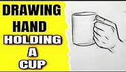 How to draw hand holding a cup |Hand drawing basics easy step by step tutorial with pencil