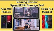 Red Magic 5S Vs ASUS ROG Phone 5 Gaming Review [PUBG Speed, FPS & Damage Test]